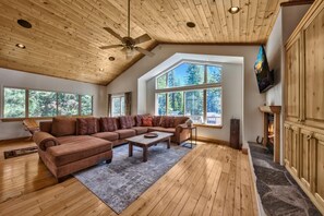 Smart TV, fireplace, video games