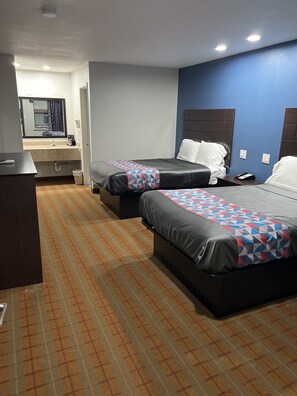 Standard Room, 2 Double Beds | 1 bedroom, premium bedding, down duvets, iron/ironing board - Economy inn (Ashdown)