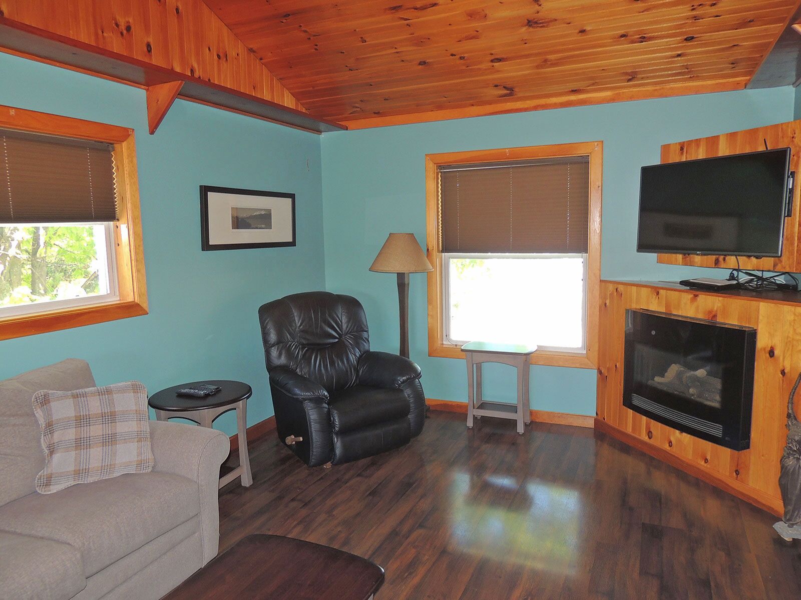 Fernseher, Kamin, Bücher