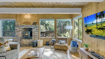 TV, fireplace, video games, offices