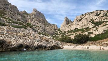 Ligstoelen, strandlakens