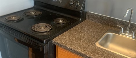 Fridge, microwave, oven