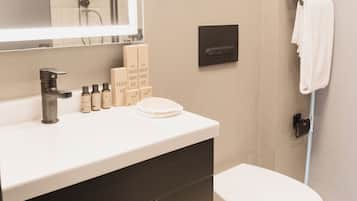 Sèche-cheveux, chaussons, serviettes fournies, savon