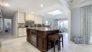 House, Multiple Beds, Pool Access, Pool View | Private kitchen | Fridge, microwave, oven, stovetop - 8 North Calibogue Cay Rd at The Sea Pines Resort (Hilton Head Island)