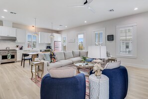 Smart TV, DVD player, books, video library