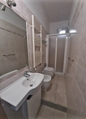 Dusche, Haartrockner, Bidet, Handtücher