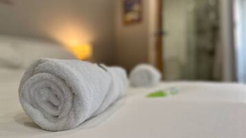 Douche, serviettes fournies