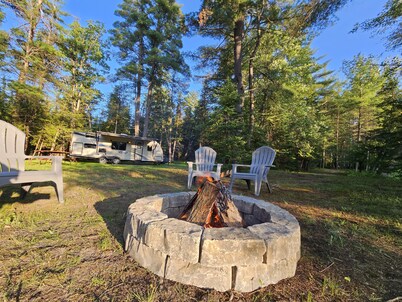 Cozy camping retreat on the banks of the beautiful AuSable River