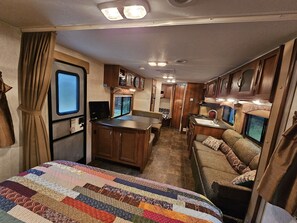 1 bedroom, bed sheets - Cozy camping retreat on the banks of the beautiful AuSable River (Grayling)