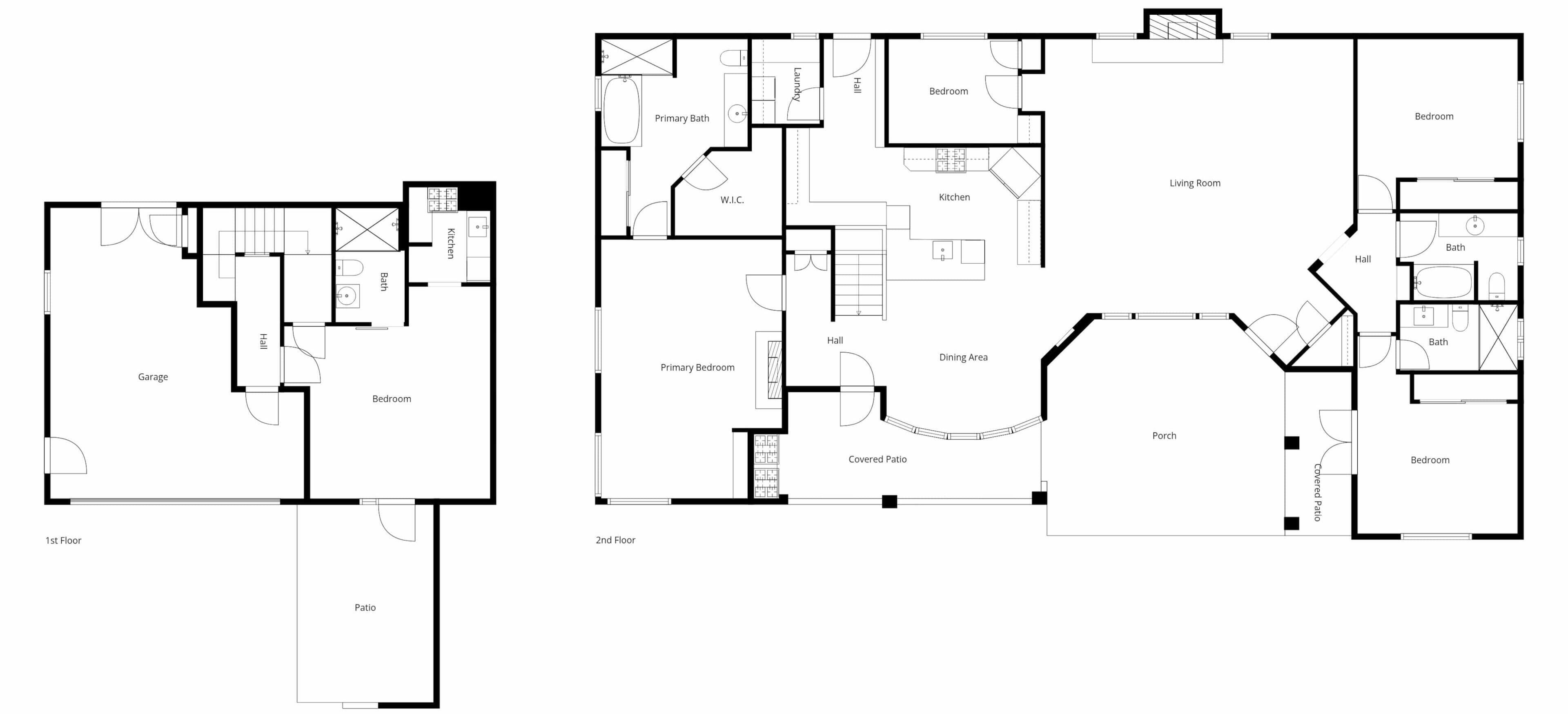 Un appartement situé au deuxième étage, comprenant un patio couvert, un coin repas et un salon.