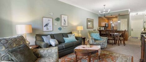 Condo, Multiple Beds, Patio, Garden View (*New* Blue Heron Hideaway) | Living area