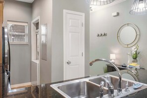 Condo, Multiple Beds, Patio, Garden View (*New* Blue Heron Hideaway) | Private kitchen | Coffee/tea maker, electric kettle