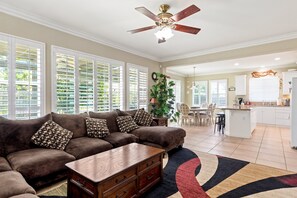 House, Multiple Beds, Hot Tub, Mountain View | Living area - Citrus and Waterfall (Indio)