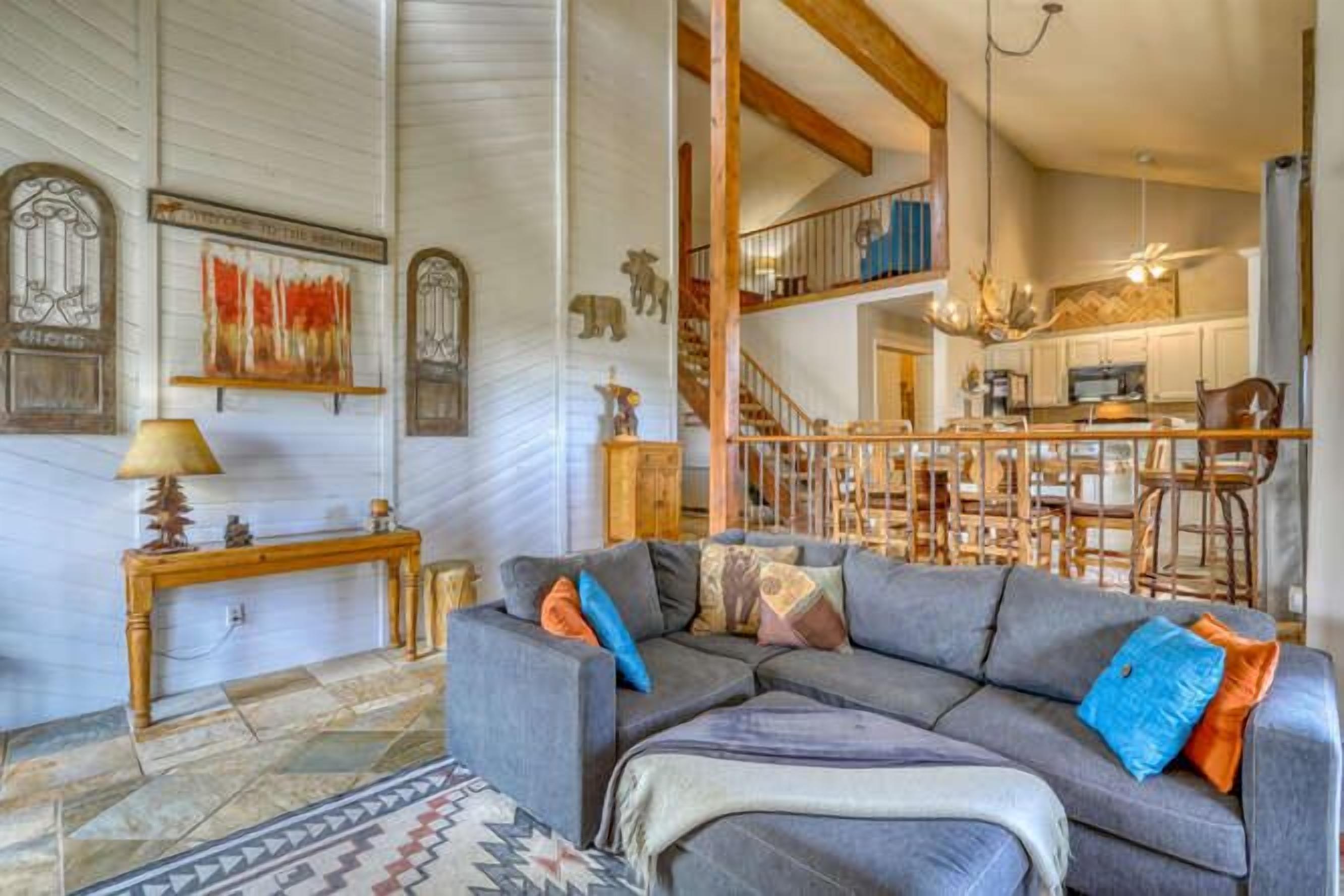 Condo, Multiple Beds, Balcony, Mountain View | Living area | TV, fireplace