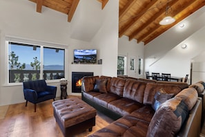Condo, Multiple Beds, Balcony, Mountain View (Mile High Mountain) | Living area | 42-inch flat-screen TV with digital channels, fireplace - Mile High Mountain - Carson Valley Views (Stateline)