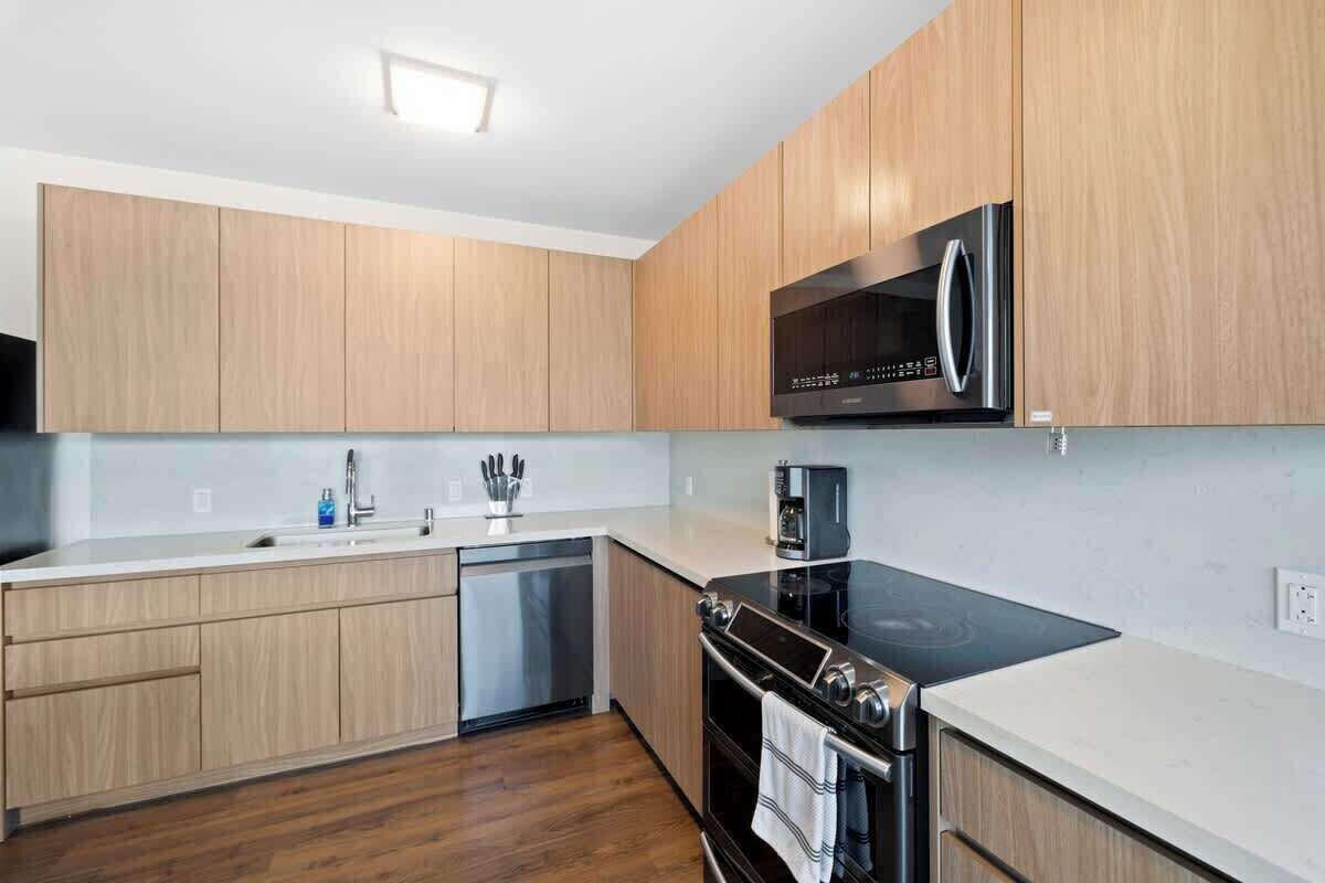 Fridge, oven, stovetop, dishwasher