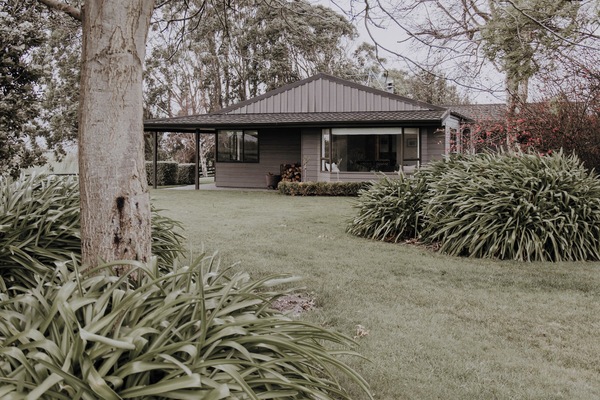 Big beautiful backyard looking out to the farm.