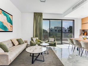 Living room - Sanders Olive - Chic 1-bdr Apt With Shared Pool (Paphos)