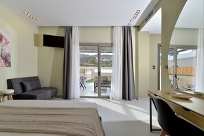Chambre Deluxe, vue sur la montagne | 1 chambre, literie de qualité, lit avec matelas à plateau-coussin
