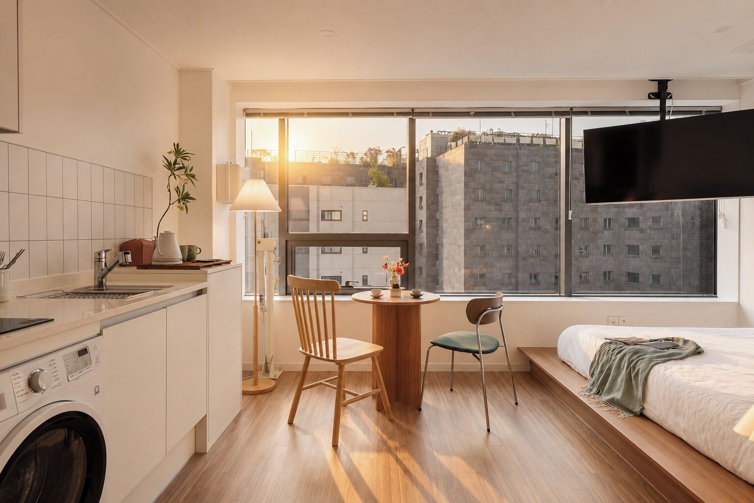 Studio Panorama | Mørklægningsgardiner, lydisolering, gratis Wi-Fi, sengetøj