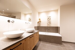 Hair dryer, towels, toilet paper