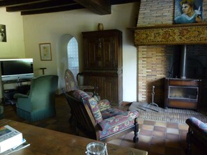 TV, DVD player, books