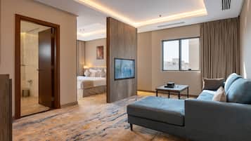 Junior-suite | Egyptiske bomuldslagner, premium-sengetøj, Select Comfort-senge, minibar