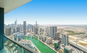 Luxury Apartment, 1 King Bed, City View | Balcony view - bnbme | Address Beach Resort | 1 BDR (Dubai)
