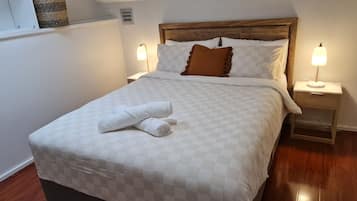 1 bedroom, desk, iron/ironing board, travel cot