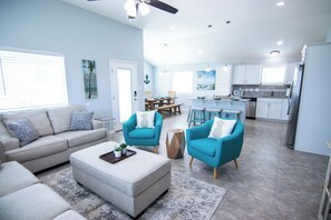 House, Multiple Beds, Pool Access, Pool View (Off da Hook) | Living area | 50-inch flat-screen TV with digital channels