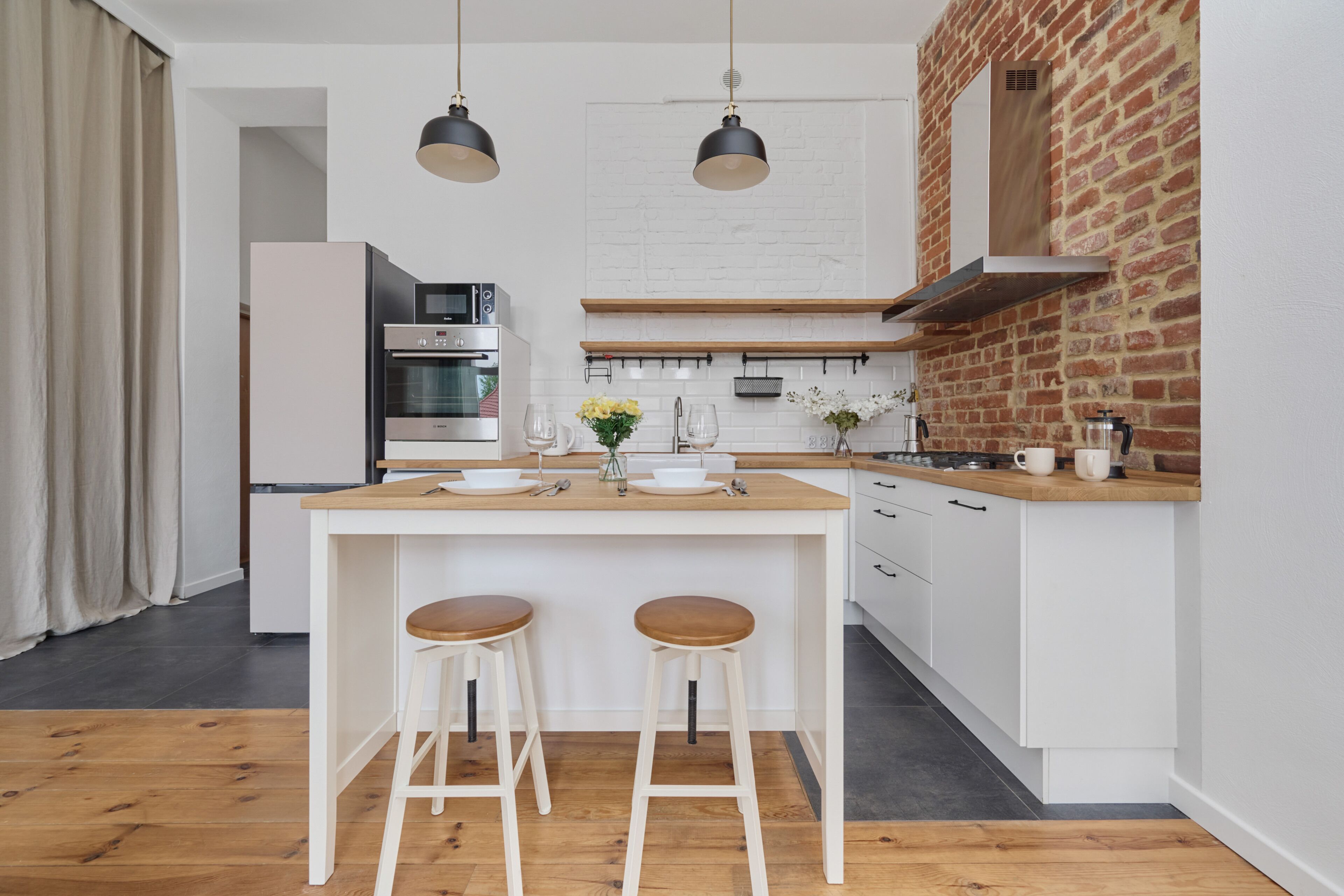 Apartment, 1 Bedroom, Balcony | Private kitchen | Microwave, dishwasher, cookware/dishes/utensils, dining tables