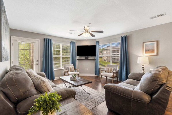 Condo, Multiple Beds, Balcony, Garden View (Tranquil Pondview Retreat) | Living area | 42-inch flat-screen TV with digital channels - Tranquil Pondview Retreat - Balcony (Branson)