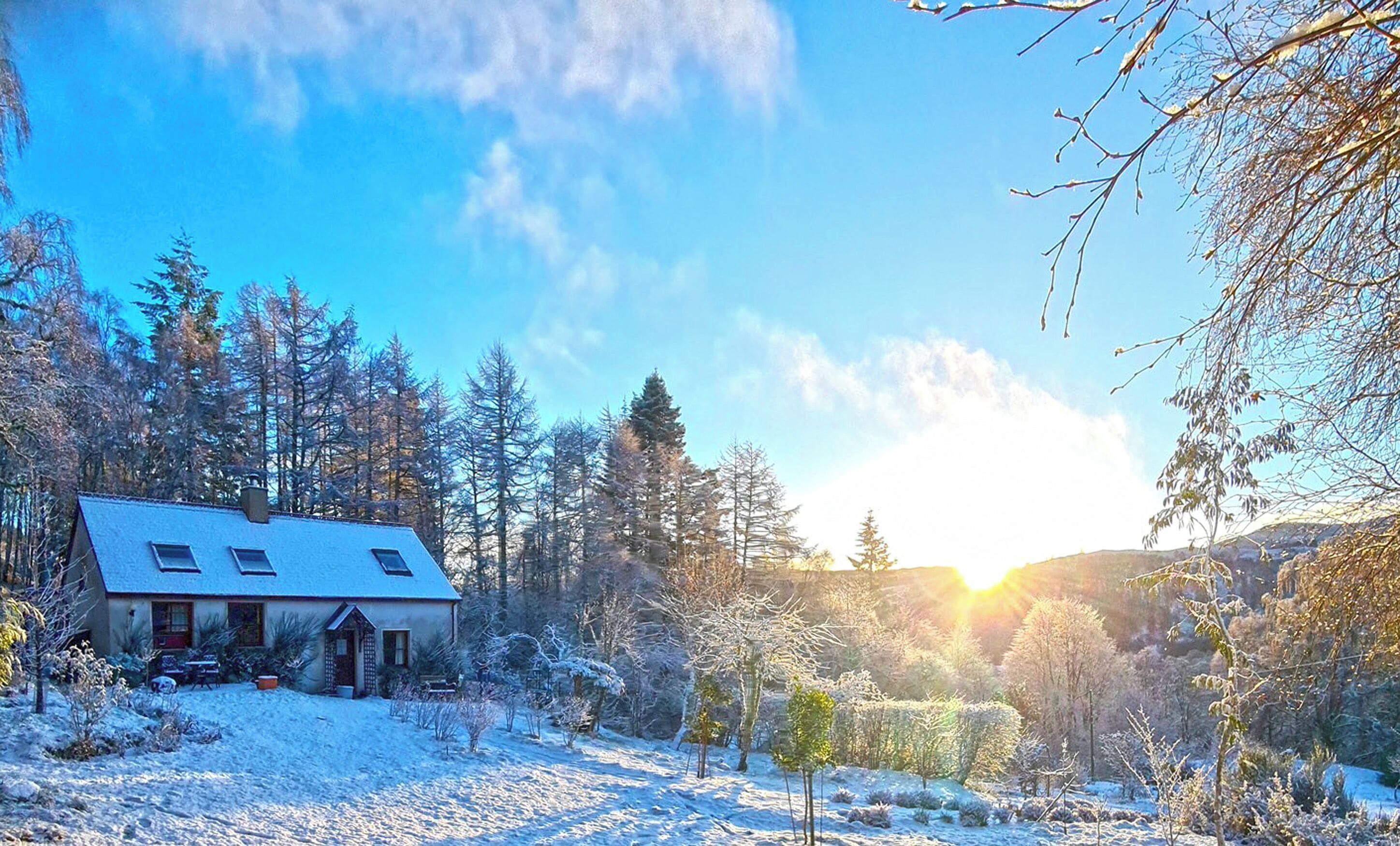 Fern Cottage on a bright winter's morning