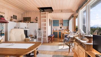 Cabin | Living area | Fireplace