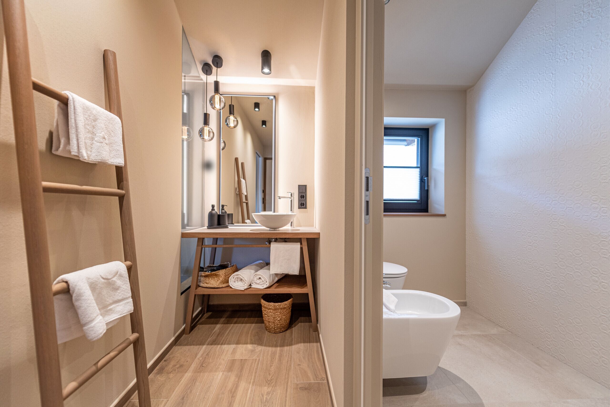 Douche, serviettes fournies