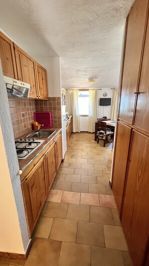 Kühlschrank, Mikrowelle, Herdplatte, Toaster