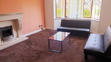 Villa, Multiple Beds | Living area | Fireplace