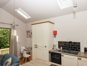 Fridge, dishwasher, electric kettle, toaster