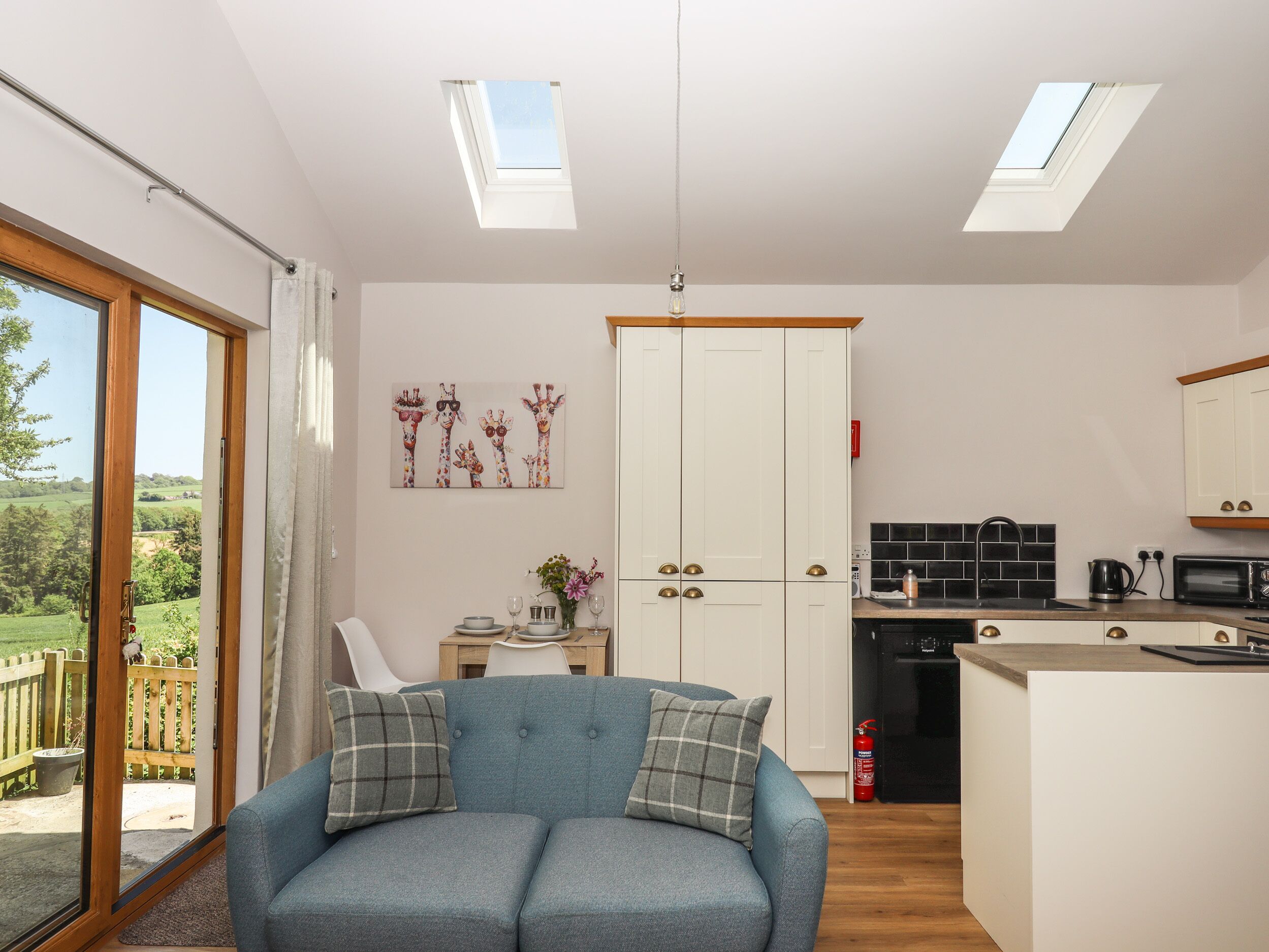 Fridge, dishwasher, electric kettle, toaster