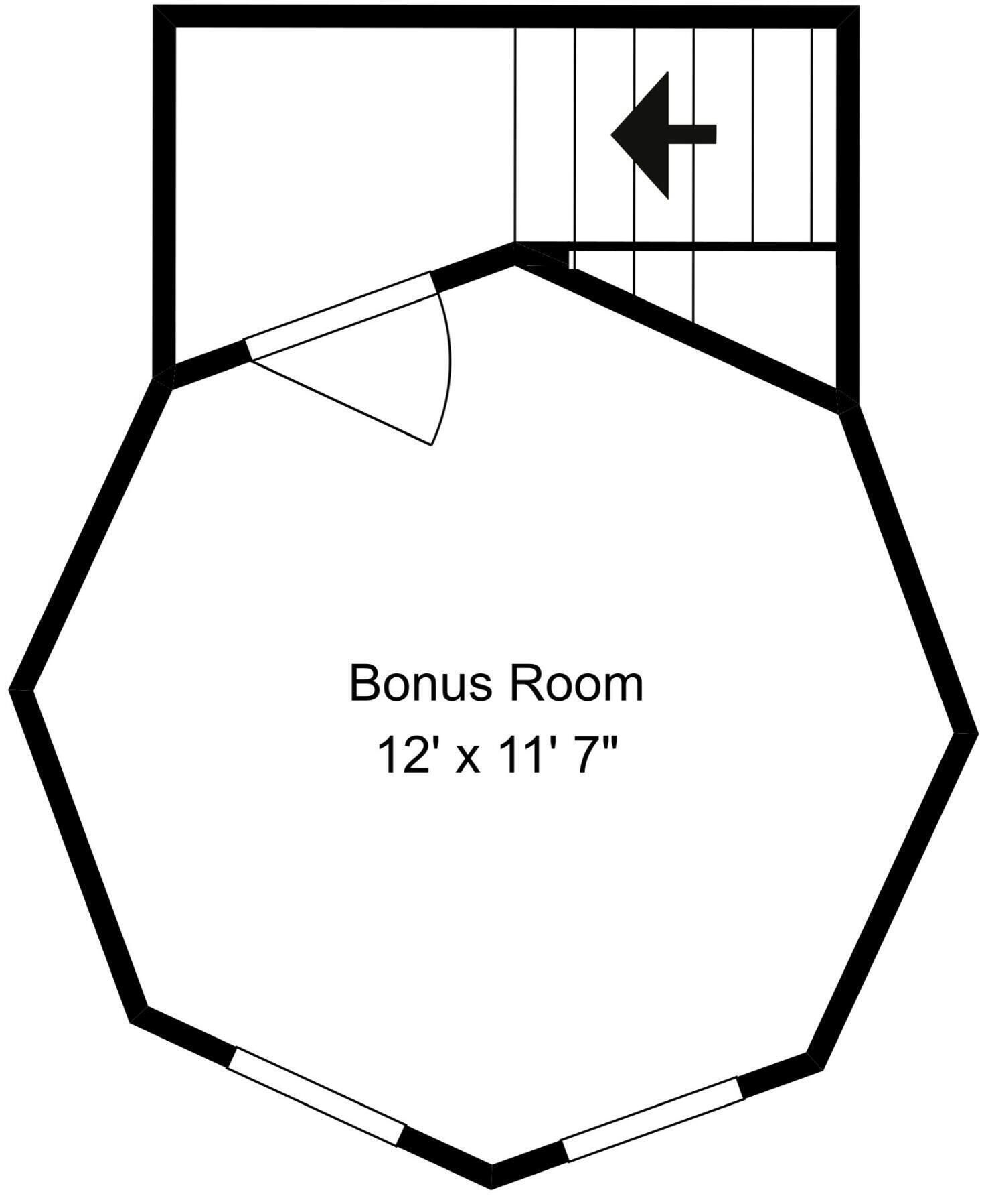 Plano de planta de una habitación con la etiqueta 'Bonus Room' y dimensiones de 3.6 x 3.5 metros.