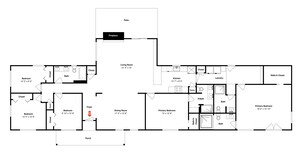 Efficiently designed living space with separate bedrooms, dining area, and bathroom.