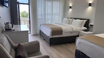 Familjerum - 1 sovrum - sjöutsikt | Egyptiska bomullslakan och sängtillbehör av högsta kvalitet