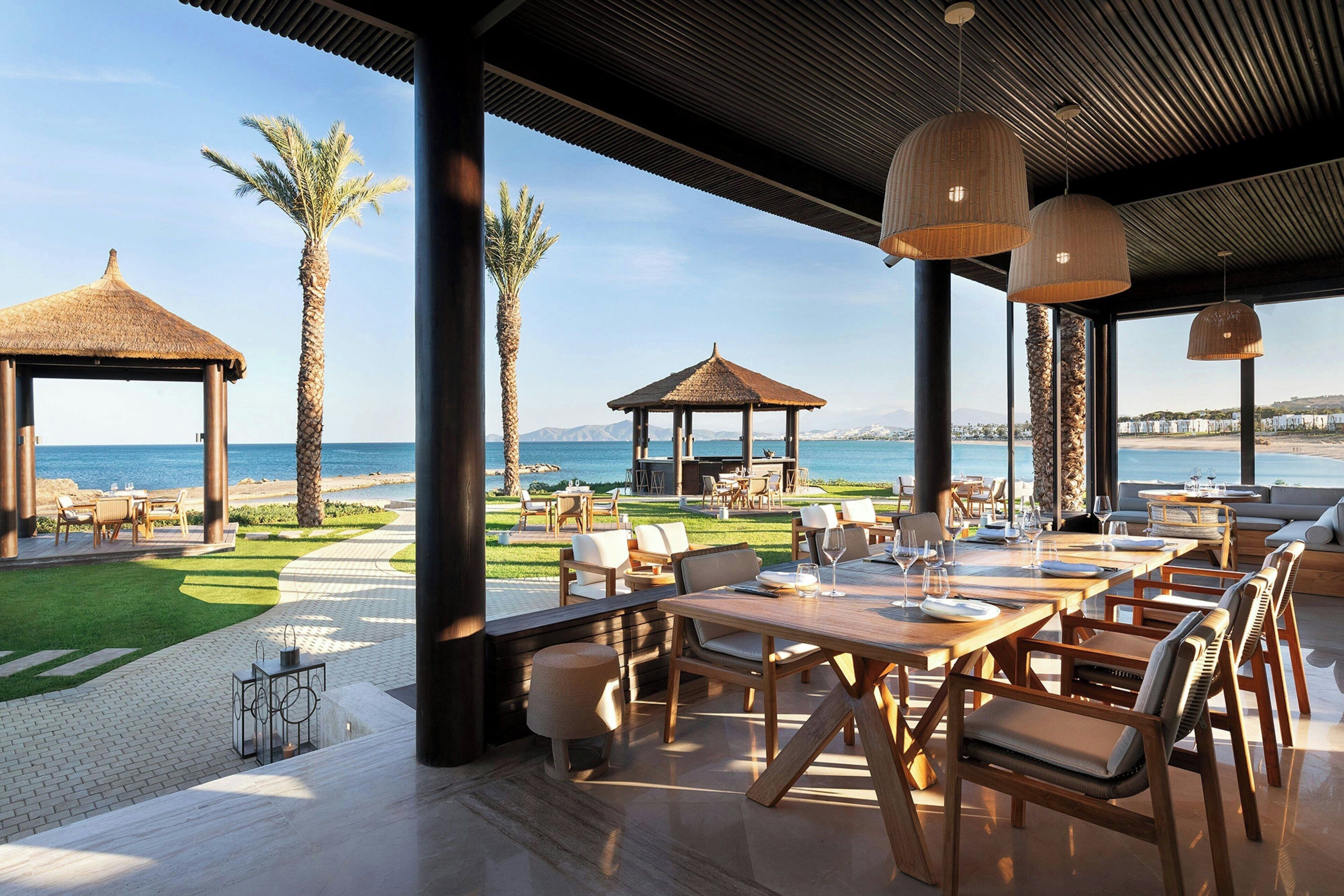 On the beach, white sand, beach bar