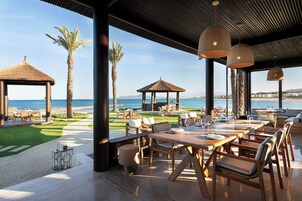 On the beach, white sand, beach bar