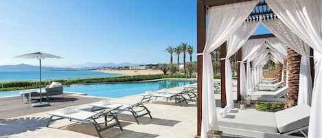 Outdoor pool, open 9:00 AM to 9:00 PM, cabanas (surcharge), sun loungers