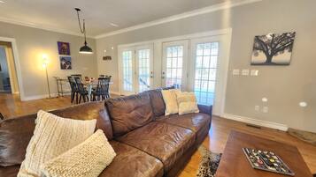 Smart TV, fireplace, video games, foosball