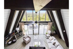 Smart TV, fireplace, table football