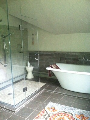 Dusche, Haartrockner, Bidet, Handtücher