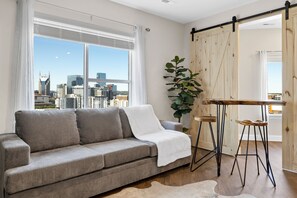 Luxury Apartment, 2 Bedrooms, Non Smoking, City View | Living area | Smart TV, Netflix, Hulu, streaming services