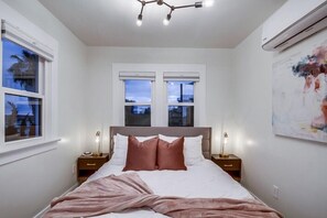 Drift off in ultra-comfy linens and a memory foam mattress where restful nights come easy.
